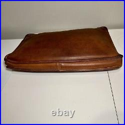 Vintage 1980s Coach Zip Portfolio Document Laptop Case Brown Leather Made In USA