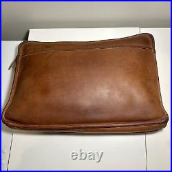 Vintage 1980s Coach Zip Portfolio Document Laptop Case Brown Leather Made In USA