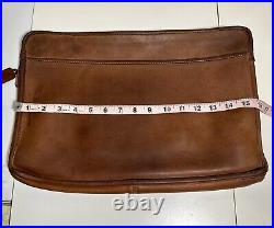 Vintage 1980s Coach Zip Portfolio Document Laptop Case Brown Leather Made In USA