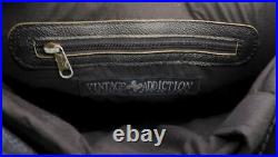 Vintage Addiction Black Leather & Vintage Fabric Laptop Tote Bag NWT OOAK New