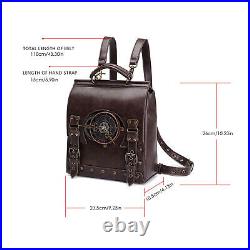 Vintage Backpack for Women Laptop Bag Steampunk PU Leather Backpack For Travel