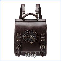 Vintage Backpack for Women Laptop Bag Steampunk PU Leather Backpack For Travel