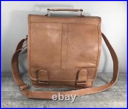 Vintage Brown Leather Messenger Shoulder Laptop School College Handbag Purse Bag