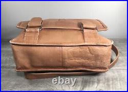 Vintage Brown Leather Messenger Shoulder Laptop School College Handbag Purse Bag