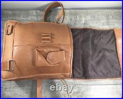 Vintage Brown Leather Messenger Shoulder Laptop School College Handbag Purse Bag