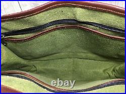 Vintage Brown Leather Messenger Shoulder Laptop School College Handbag Purse Bag