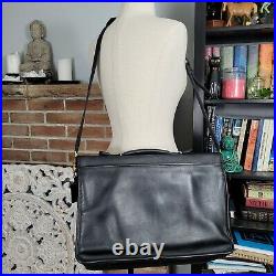 Vintage COACH LEXINGTON 5265 Solid Black Leather Briefcase Satchel Laptop Bag
