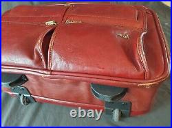 Vintage CONDOTTI Hand Made Italian Leather Burgundy Office Laptop Bag Wheels