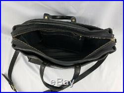 Vintage Coach Black Brief Case Messenger Laptop Leather Bag Briefcase Women Men