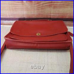 Vintage Coach F5c 5181 Rare Red Leather Briefcase Laptop Bag