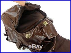 Vintage Cowboy Genuine Leather WOMAN UNISEX Laptop Backpack Bookbag Travel bag