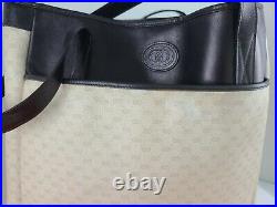 Vintage GG Gucci Tote Beige Monogram PVC Leather w Red Snake Applique Laptop Bag