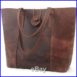 Vintage Genuine Cow Leather Tote Bag for Women Handbag Shoulder laptop Bag