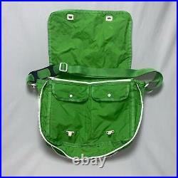 Vintage LeSportSac Green Messenger Shoulder Crossbody Work School Bag Laptop