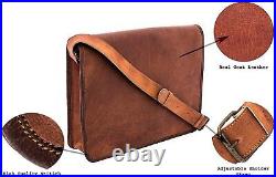 Vintage Leather Full Flap Messenger Laptop Computer Handmade Satchel Work Bag