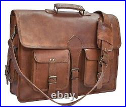Vintage Leather Laptop Briefcase Handmade Messenger Computer Satchel Work Bag1