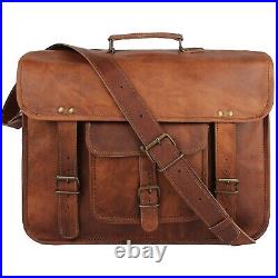 Vintage Leather Laptop Briefcase Messenger Satchel Computer Bag for Women & Men