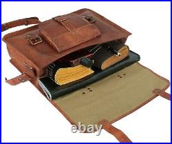 Vintage Leather Laptop Briefcase Messenger Satchel Computer Bag for Women & Men