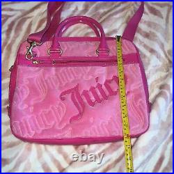 Vintage Pink Juicy Couture Purse Couture Computer Tote Laptop Bag Velour Y2K