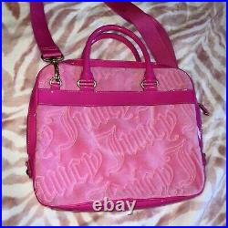 Vintage Pink Juicy Couture Purse Couture Computer Tote Laptop Bag Velour Y2K