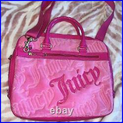 Vintage Pink Juicy Couture Purse Couture Computer Tote Laptop Bag Velour Y2K