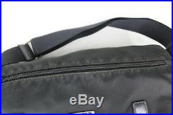 Vintage Prada Nylon Tessuto Crossbody Messenger Black Laptop Bag