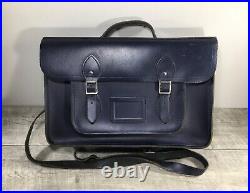 Vintage Purple Leather Messenger Shoulder Laptop School Handbag Purse Bag