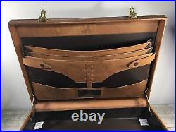 Vintage Renwick Canada Belting Leather Briefcase Brown Bag Business Attaché