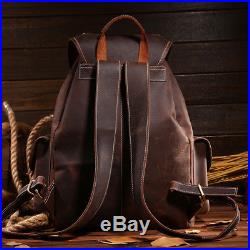 Vintage Unisex Backpack Genuine Leather Laptop Bag Men Luxury Travel knapsack
