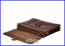 Visconti 01775 Brown Leather Men Briefcase Business Bag Shoulder Laptop Gift