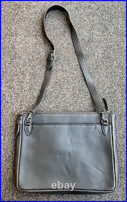 Vlieger & Vandam Gun Black Leather Laptop Bag Shoulder Strap Unisex