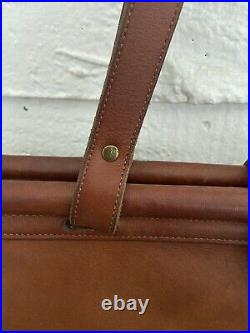 Vtg Auth Coach Barclay Bag Brown Leather Tote Laptop Case Doctors bag XL 16
