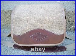 Vtg Brown Jute Material withLeather Trim DIAMOND BLUFF Shoulder Soft Laptop Bag