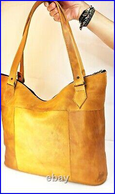 WBLD- Women's Soft Leather Tote Shoulder Bag Work Handbag inc Laptop with Zipp