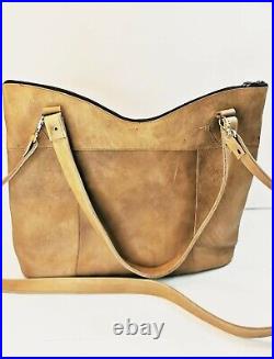 WBLD Women's Soft Leather Tote Shoulder Bag Work Handbag xx inc Laptop with Zipp