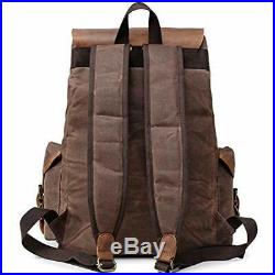 Waxed Backpacks Canvas Laptop For Men Women Waterproof School Bookbag Rustic Day