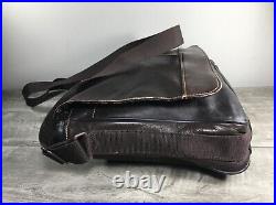 Wilsons Distressed Brown Leather Messenger Shoulder Bag Laptop School Briefcase