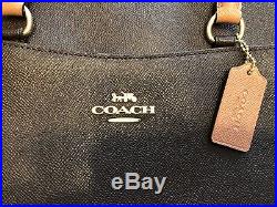 Womans Coach Dark Brown (Oxblood) Pink Handles Leather Laptop Bag