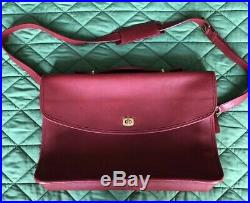 Womans Vintage Red Coach Briefcase Laptop Leather Bag