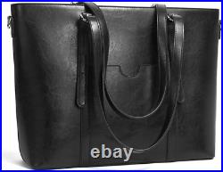 Women Briefcase 15.6 Inch Laptop Tote Bag Vintage Leather Handbags Shoulder Work
