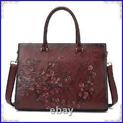 Women LUXURY LEATHER Stylish Floral Shoulder Crossbody Handbag Ladies Laptop Bag