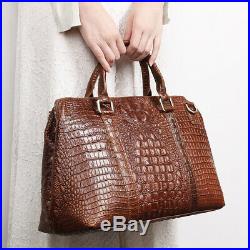 Women Real Leather Handbag Attache Case 13 Laptop Shoulder Messenger Bag