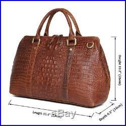 Women Real Leather Handbag Attache Case 13 Laptop Shoulder Messenger Bag