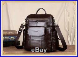 Women Retro Backpack Genuine Leather Laptop Ladies Shoulder Travel Bags Leisure