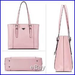 Women Shoulder Bag Briefcase Leather Laptop Tote Handbags 14- 15 Computer, Pink