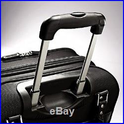 Women's Faux Leather Wheels Mobile Travel Office Black Laptop Tablet Spinner Bag