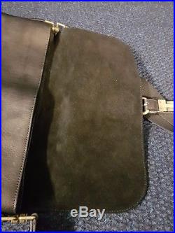 Women's Genuine Black Mulberry leather handbag laptop shoulder bag Ladies