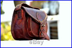 Women's Genuine Vintage Brown Leather Messenger Shoulder Cross Body 5 pcs Bags