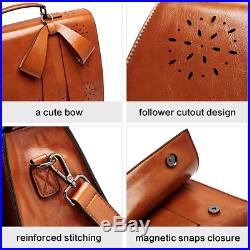 Women's Laptop Bag 15.6 Inch Large Capacity Oil Wax Leather Work Bag Vintage Zip