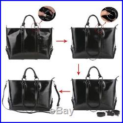 Women's Leather Bag 3-Way Genuine Work Tote Laptop Shoulder Handbag Messenger